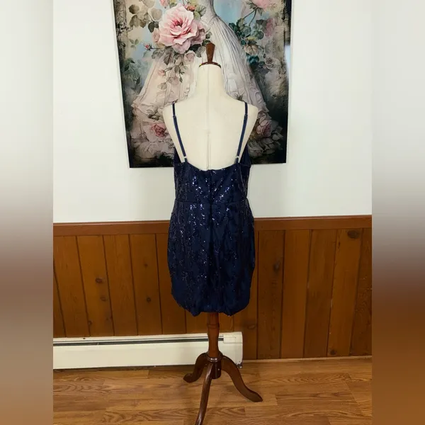 Gorgeous Jaeden Navy Sequin Prom Dress - Image 5