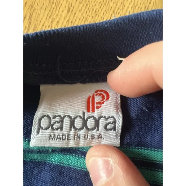 Pandora Womens Dress Size‎ Large Striped 3/4 Sleeve Made In USA Classic VTG - Image 3
