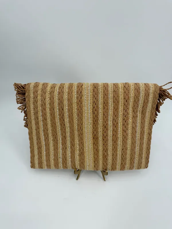 Straw Clutch Women’s Handbag Fringed Boho Vacation Envelope - Image 2