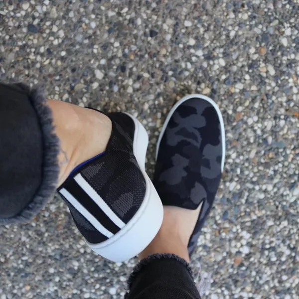Rothys Grey Camo Sneakers - Image 3