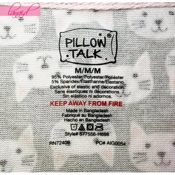 Macy's Rene Rofe Pillow Talk Lightweight Hacci Short Sleeve Cat Kitty Stretchy Knit Top - Image 3