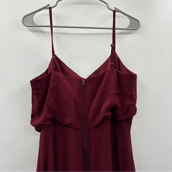 Birdy Grey Gwennie Chiffon Bridesmaid‎ Maxi Dress in Cabernet Red Sz M NEW - Image 7