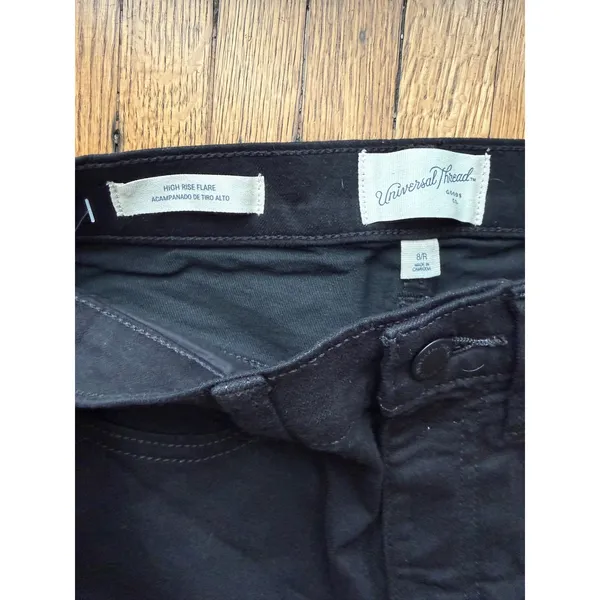 Universal Thread High Rise Flare Black Denim Jeans Women's Size 8R - Image 4