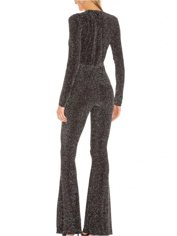 Show Me Your Mumu Martina Jumpsuit in Dancing Queen Shine Black Size: L - Image 2
