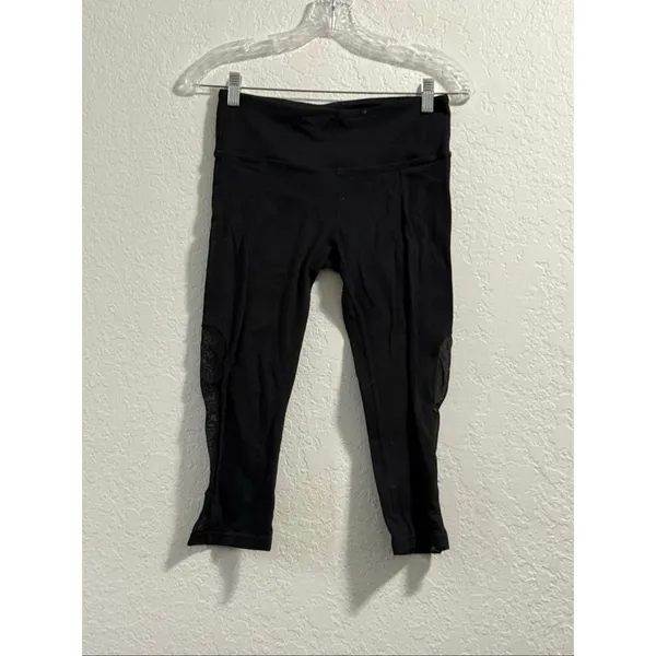 Alo Yoga Leggings Womens Small Black High Waist Mesh Workout Pants Leggings - Image 2