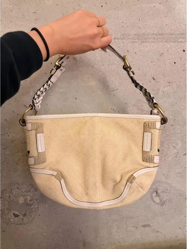 Vintage Coach Soho Angora Straw Hobo Bag 2005 - Image 2