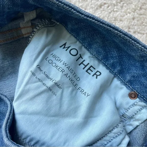 Mother High Waisted Looker Ankle Fray‎ One Smart Cookie Jeans - Image 3