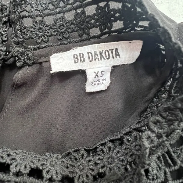 BB Dakota Black Chiffon Tank Top‎ Lace Sleeveless Size Xsmall XS - Image 5