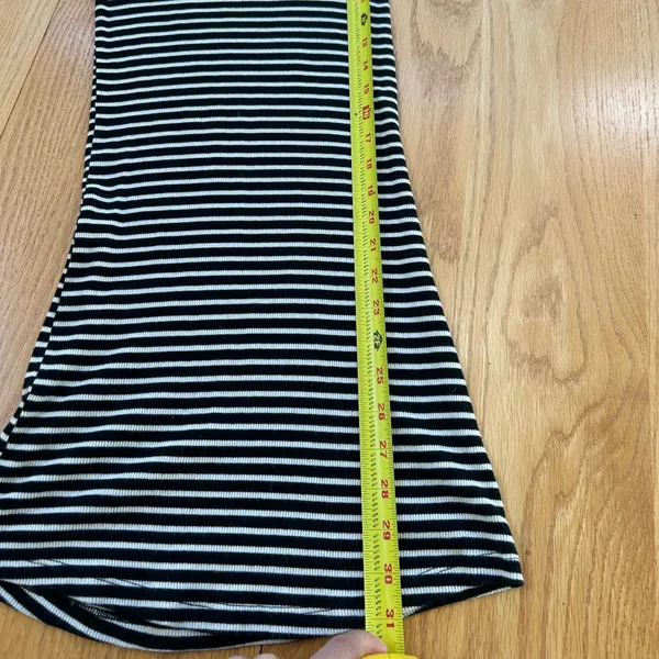 Brandy‎ Melville Black White Striped Ribbed Knit Short Sleeve T-Shirt Dress OS - Image 6