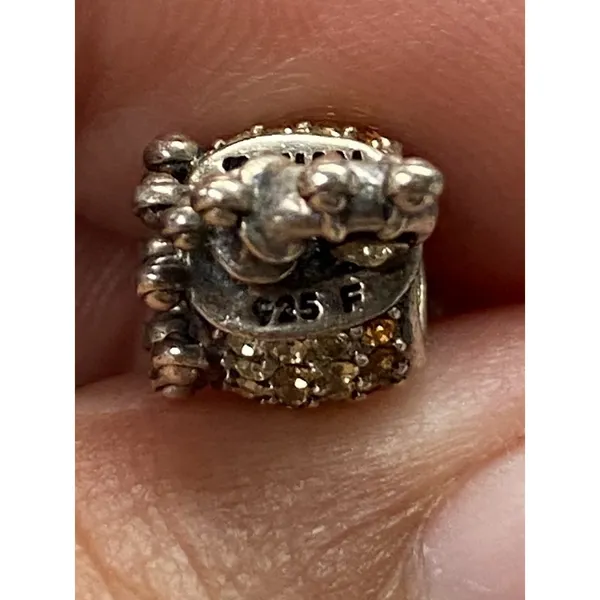 Chamilia ORANGE OMBRE SEAHORSE Swarovski Crystals & Sterling Charm MISSING 1 Gem - Image 4