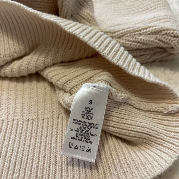 Aeropostale Cropped Ribbed Knit V-Neck Pullover Sweater Coastal Grandmother Fall - Image 3