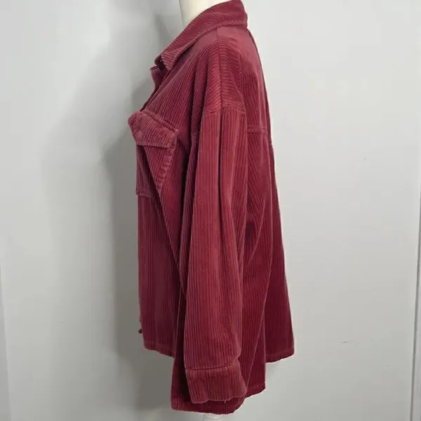 Forever 21 corduroy snap up shirt. Snaps are distressed, see picture. Size M - Image 2