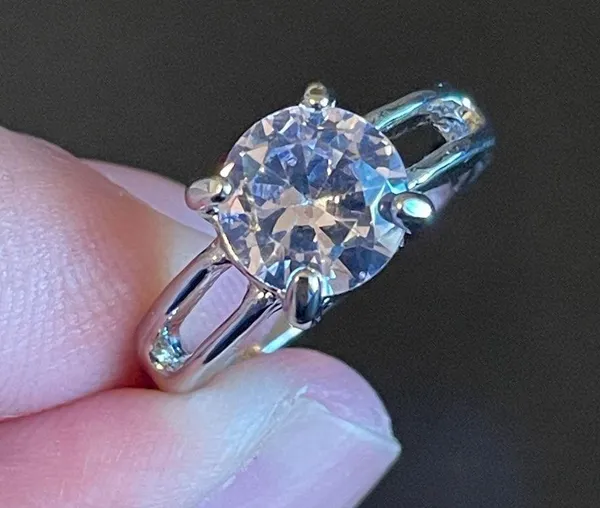 Clear cubic zirconia S925 silver ring size 6 - Image 6
