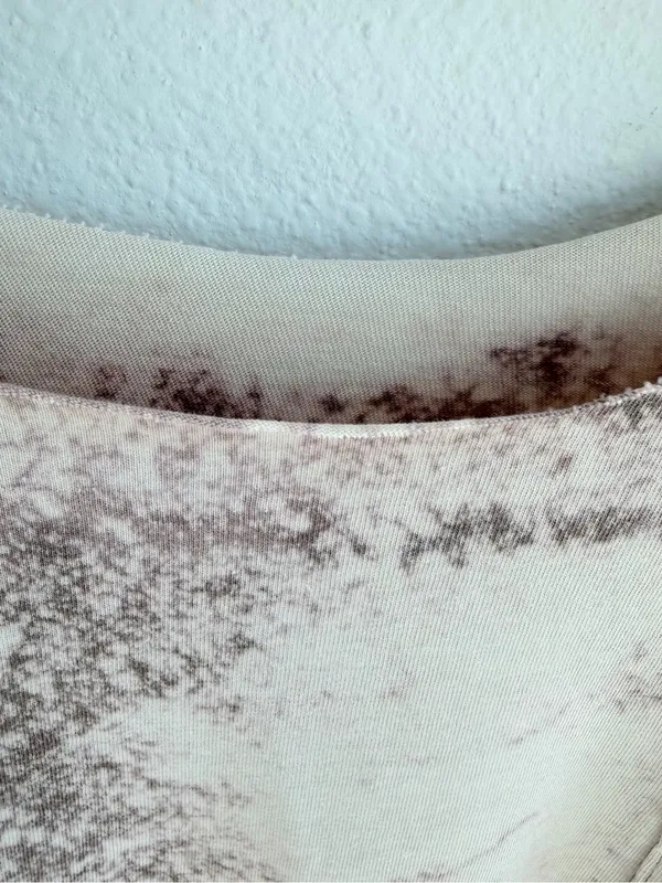 Bleached grunge off the shoulder pocket tee Tan Size XXL - Image 3