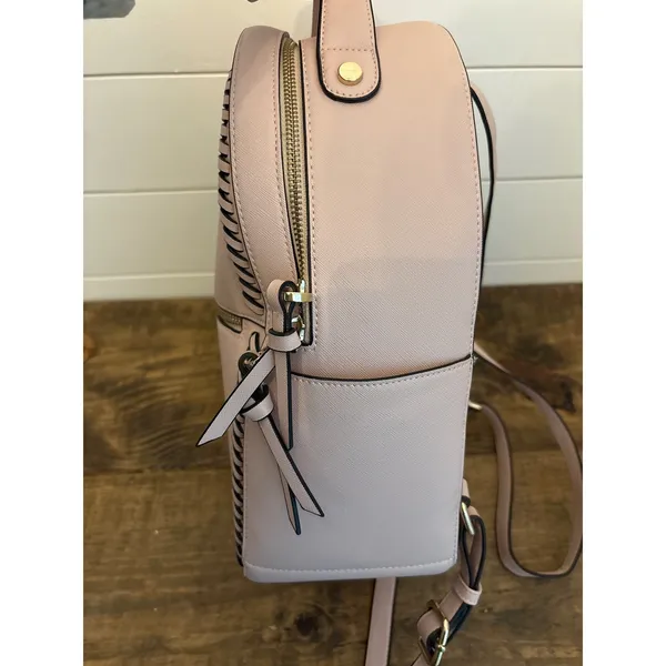 Calpak Blush Pink Faux Leather Backpack Strappy‎ Stitch Detail Gold Hardware NEW - Image 5
