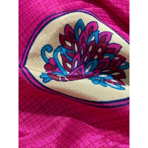 Women's Silk saree Jolly Silks Blue Pink New - Image 3
