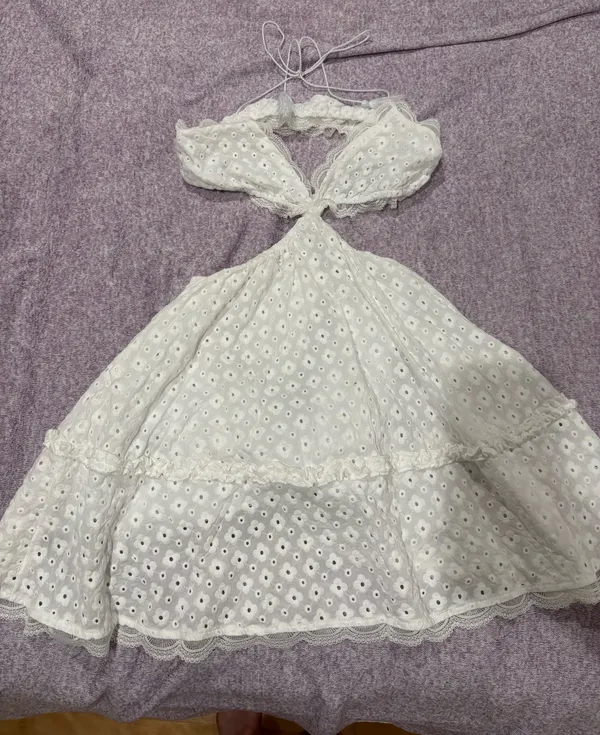 White Eyelet Forever 21 Dress - Image 2