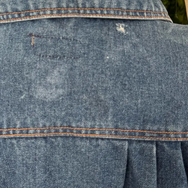 Vintage 80s Puff Shoulder Denim‎ Jacket Boxy Fit Large - Image 7