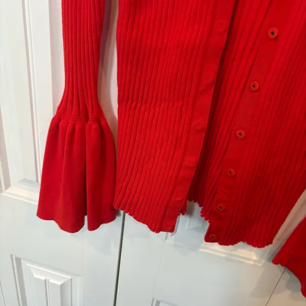 Cabi Red/Orange‎ Cardigan Size Medium - Image 5