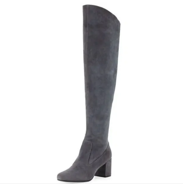 Steve Madden Jacoby Over the Knee Vegan Suede Boots Gray Size 7.5 Pointed Toe - Image 9