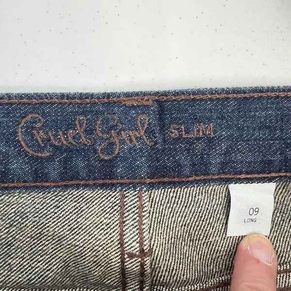 Cruel Girl Slim Juniors Size 9 Long Bootcut Jeans Dark Wash‎ Western Mid Rise - Image 7