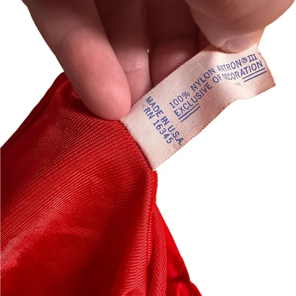 Vintage JCPENNY Nylon Camisole Slip Tank Top Small Red Square Neck Made in - Image 7