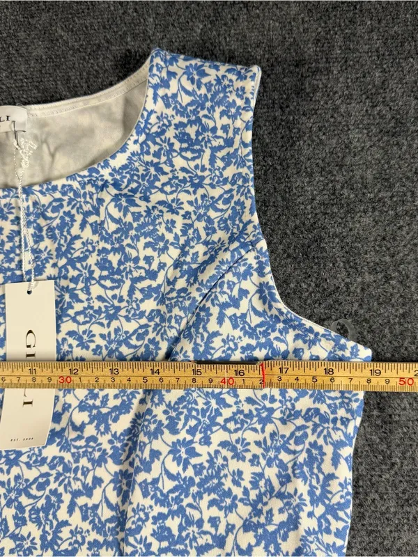 Gilli Boutique Brand Blue White Floral Sleeveless Fit Flare Dress 2XI NWT - Image 7