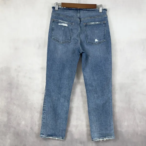 Abercrombie Fitch Womens Jeans 25 Distressed Boyfriend Mid Rise Raw Hem‎ Edgy - Image 4
