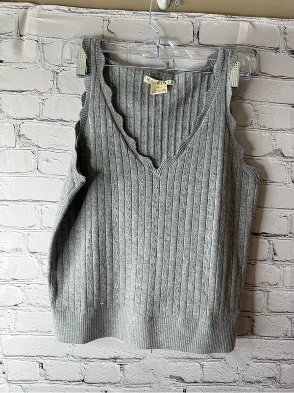 Magnolia Ribbed Knit Sleeveless Sweater Top and Wide-Leg Pants Set m/L - Image 3