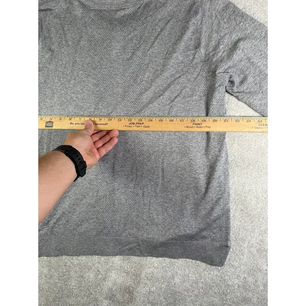 lululemon womens long sleeve gray running shirt heather gray 12 - Image 6