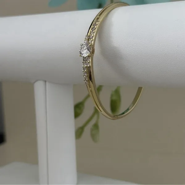 14K Gold Plated XP Women's Bangle Bracelet Gemstone High Quality - Image 2