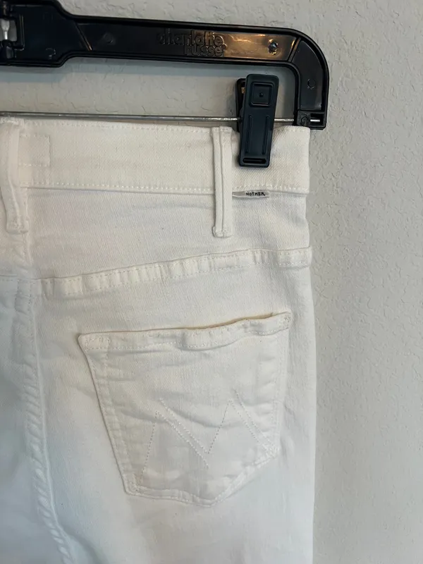 Mother The Hustler Ankle Fray White Jeans Size 26 - Image 10