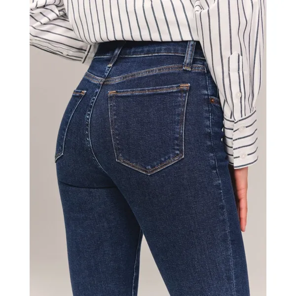 Abercrombie & Fitch Curve Love Super Dark High Rise The Skinny Ankle Jeans 0/25 - Image 6