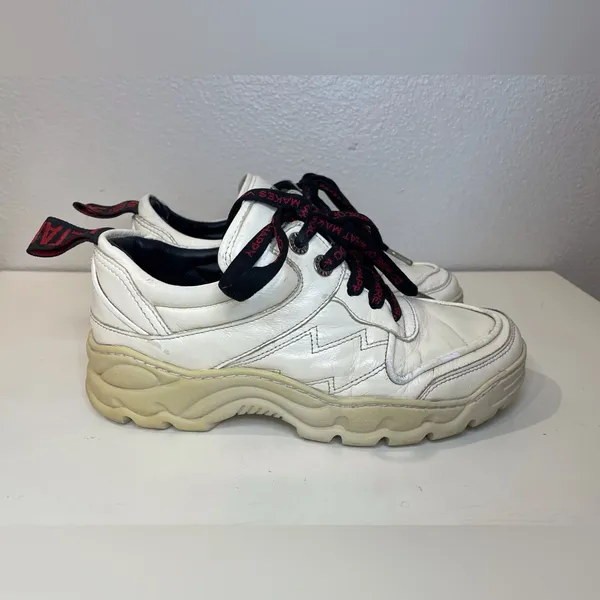Zadig & Voltaire Women’s Blaze Stylish White Leather Sneakers Size‎ 7.5 (38) - Image 5