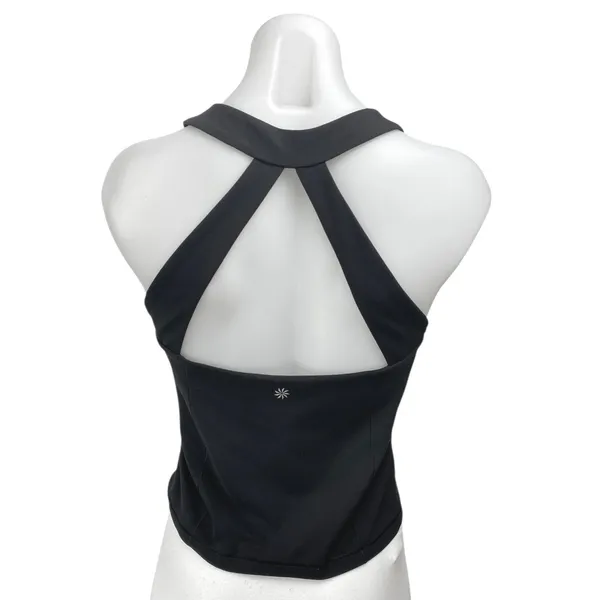Athleta Women's Black Sleeveless Cutout Back Activewear Fitness Tank Top Size M - Image 2
