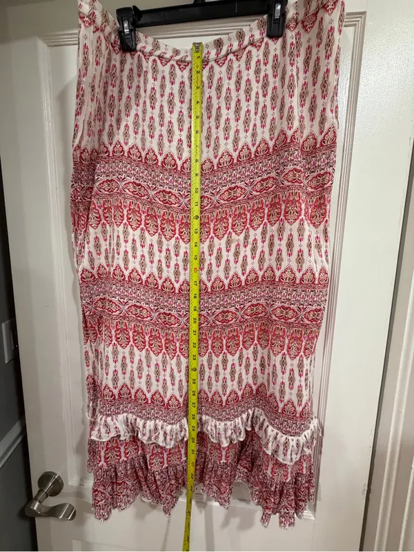 Women's Maxi Skirt in Pink and Cream Boho Print - Image 6