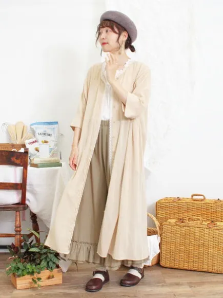Japanese Brand Samansa Mos2 Cotton Linen Kaftan Midi Dress Pockets Lagenlook - Image 16