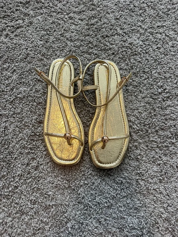 Amazon Gold Strappy Sandals - Image 2