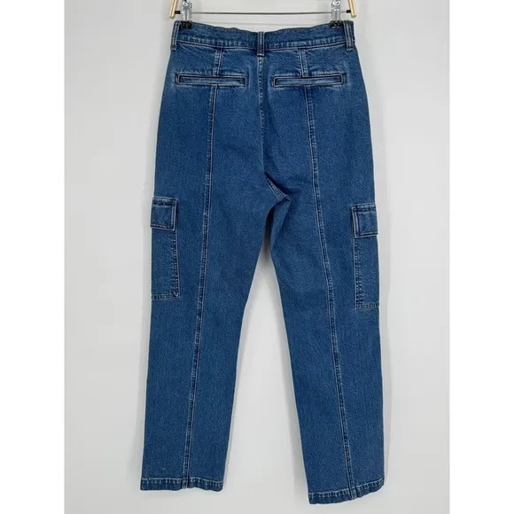 Madewell 90s Straight Cargo Jeans Size‎ 26 Blue Denim High Rise Utility Pockets - Image 7