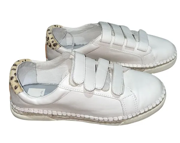 NEW Dolce Vita Marny Sneakers White Hook & Loop Low Top Shoes Calf Hair - Image 3
