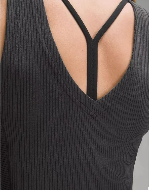 New Lululemon Size 4 Ribbed Softstreme Cropped Tank BLK Black - Image 5