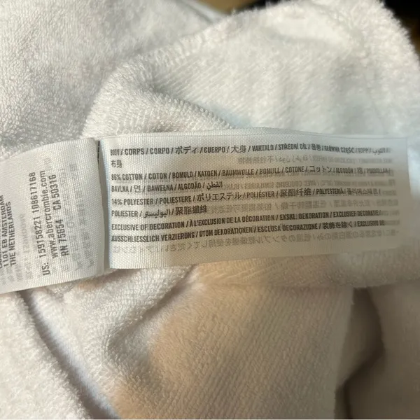 Abercrombie & Fitch White Terry Cloth Towel Mini Dress Size Small - Image 6