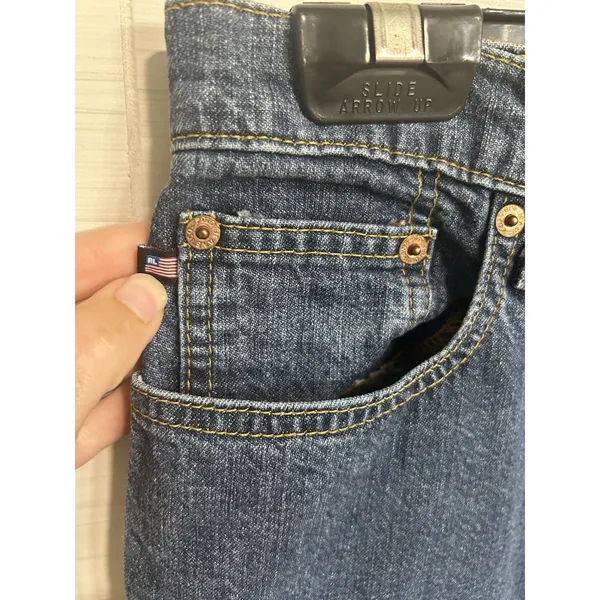 Vintage Ralph Lauren Kelly Cotton Denim Blue Jean 8 X 32 Studded RL Patch Y2K - Image 3
