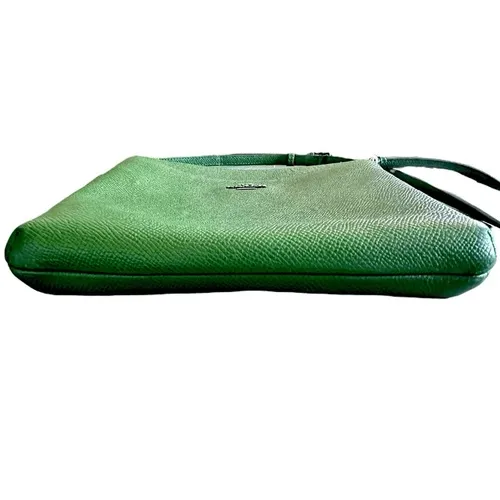 Coach Crossbody‎ Bag Green Pebble Leather Front Pocket Adjustable Strap - Image 4