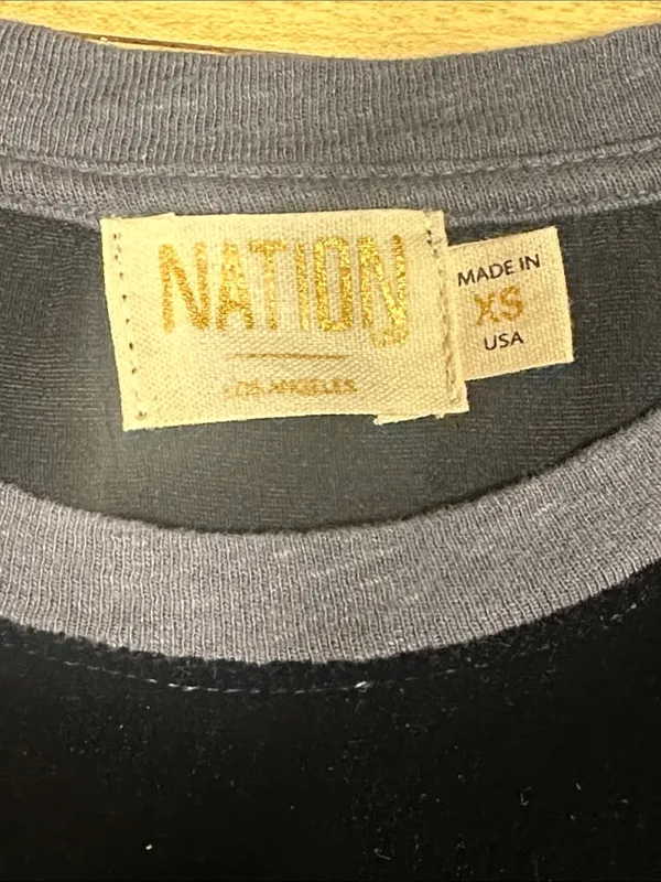 Nation LTD Velour Short-Sleeve Ringer Tee Sz XS - Image 3