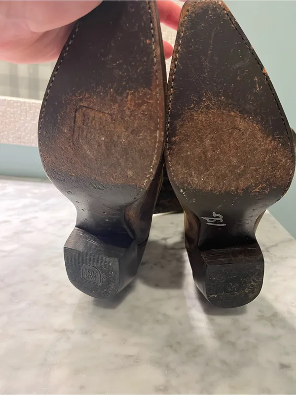 Dan Post Red-Brown Leather Cowboy Boot Interior - Image 7