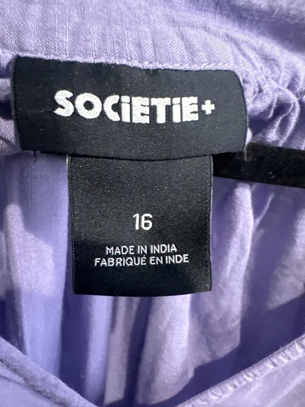 Societie+ Womens 16 Lavender Tiered Tunic Top 100% Viscose Boho Peasant - Image 4