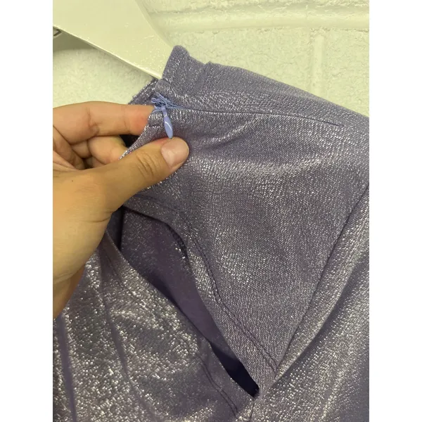 Bronx & Banco Sz M Purple Amara Lilac Cut Out Metallic Long Sleeve Maxi Dress - Image 10