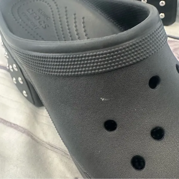 NEW! CROCS SIREN STUDDED CLOGS Black W/ Silver Studs‎ SOLD OUT Men 12 Women 14 - Image 6