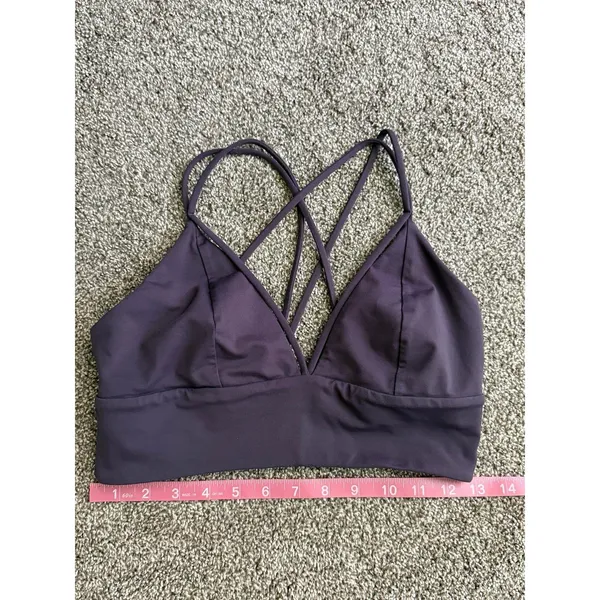 Lululemon Pushing Limits Bra Deep Plum Strappy Longline Size 8 - Image 4